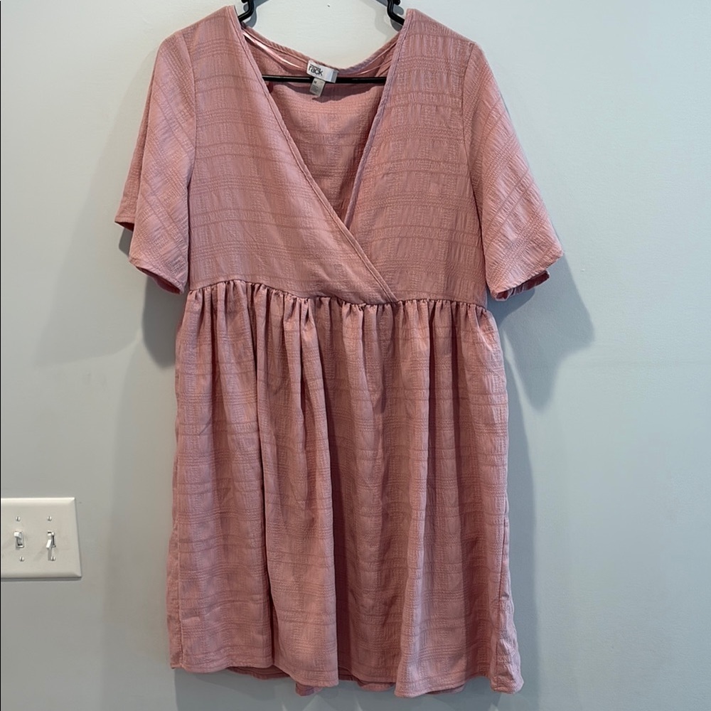 Nordstrom Pink V-Neck Mini Sundress